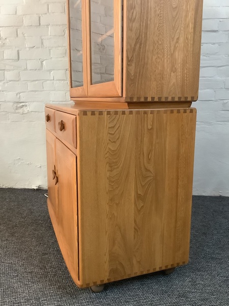 Ercol Windsor Glazed Display Cabinet In Light Elm.