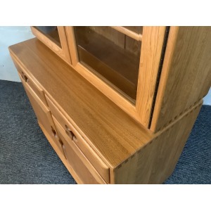Ercol Windsor Glazed Display Cabinet In Light Elm.