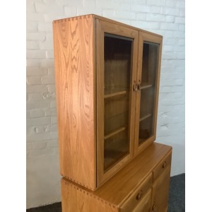 Ercol Windsor Glazed Display Cabinet In Light Elm.