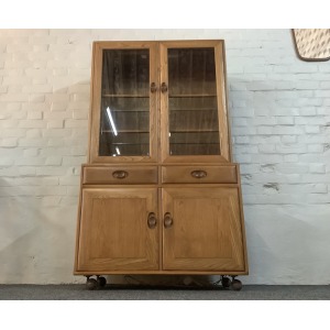 Ercol Windsor Glazed Display Cabinet In Light Elm.