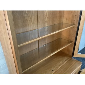 Ercol Windsor Glazed Display Cabinet In Light Elm.