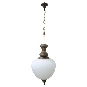 Pendant Lamp in Brass and Glass, 1960s