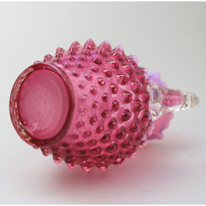 A good large novelty antique Fenton cranberry & vaseline glass Jug C.early 20thC