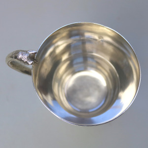 An extremely unusual solid silver novelty Fox handled Nursery Mug 100g C.1932