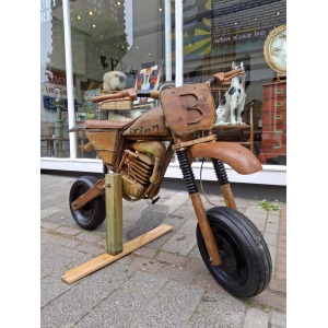 Full Size Scratch Built One Off Wooden Motocross Bike. Vintage/Model/Antique