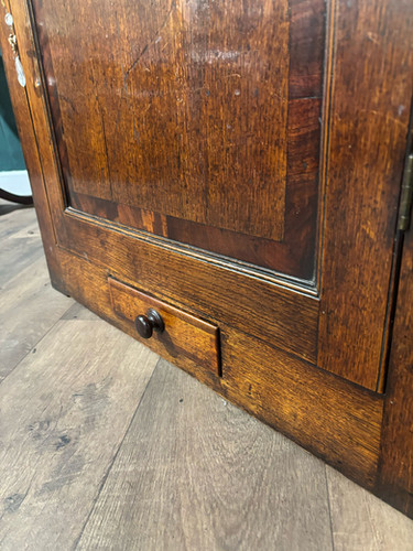 Georgian Oak With Mahogany Cross Banding Corner Cupboard