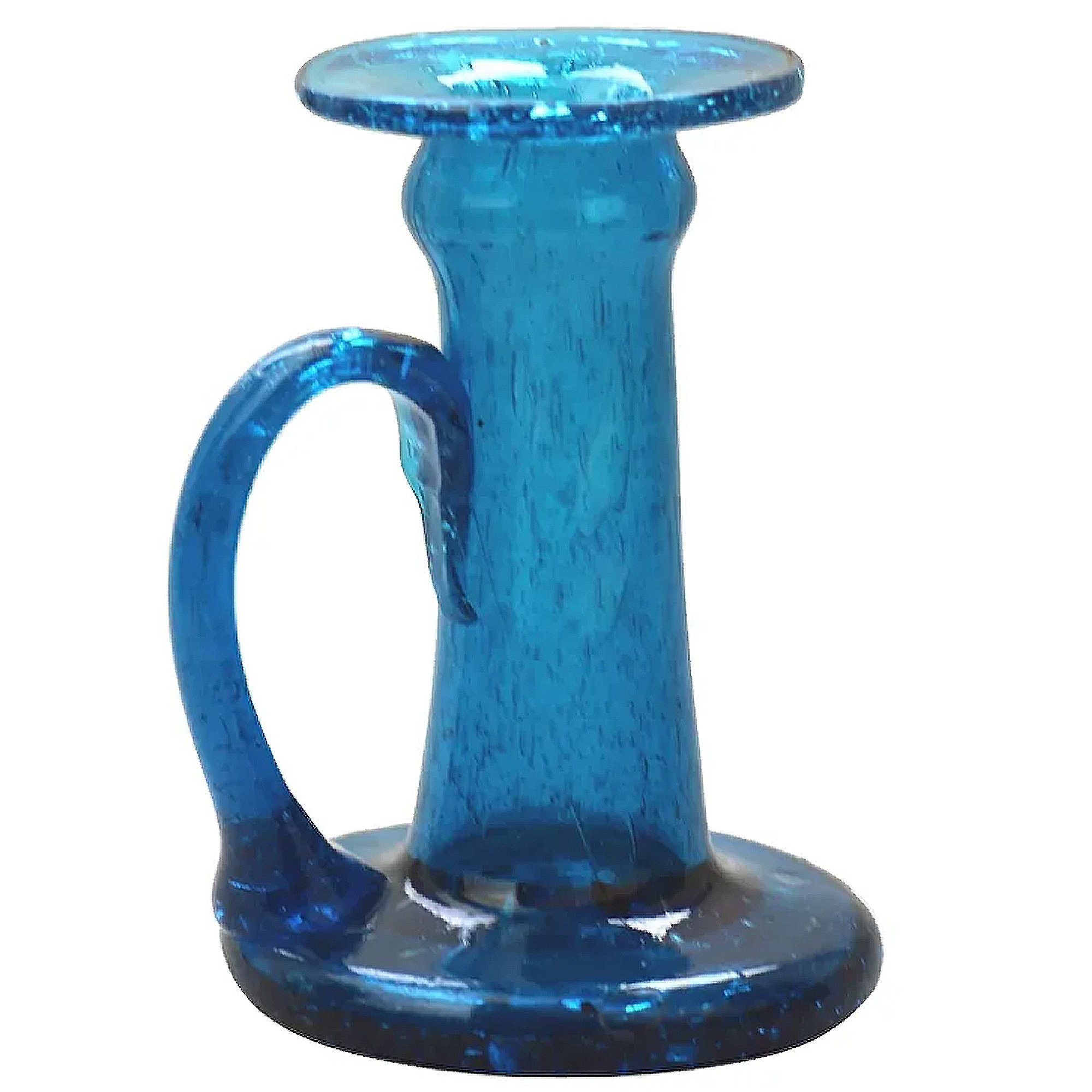 An unusual antique arts & crafts art glass Chamberstick C.1900