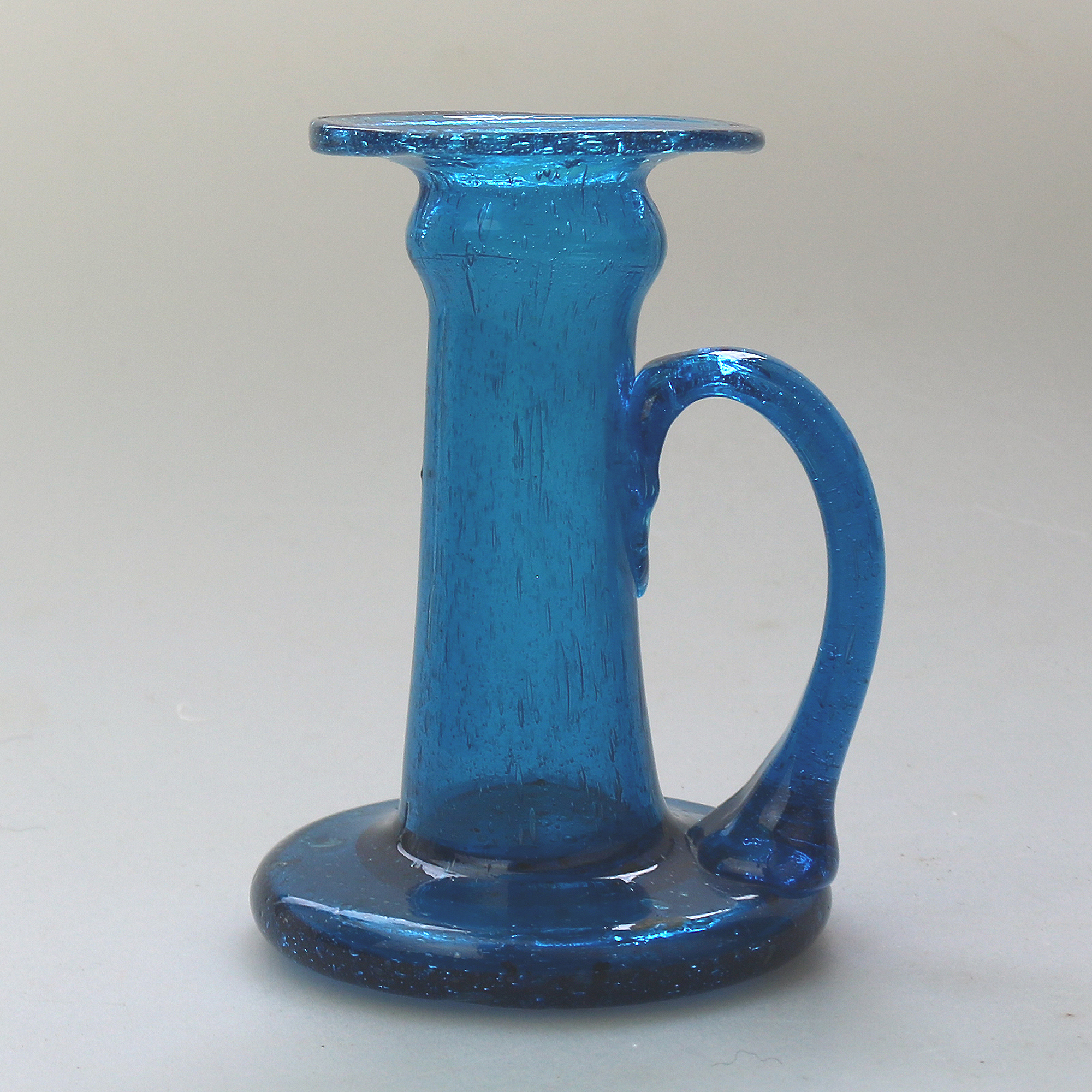 An unusual antique arts & crafts art glass Chamberstick C.1900