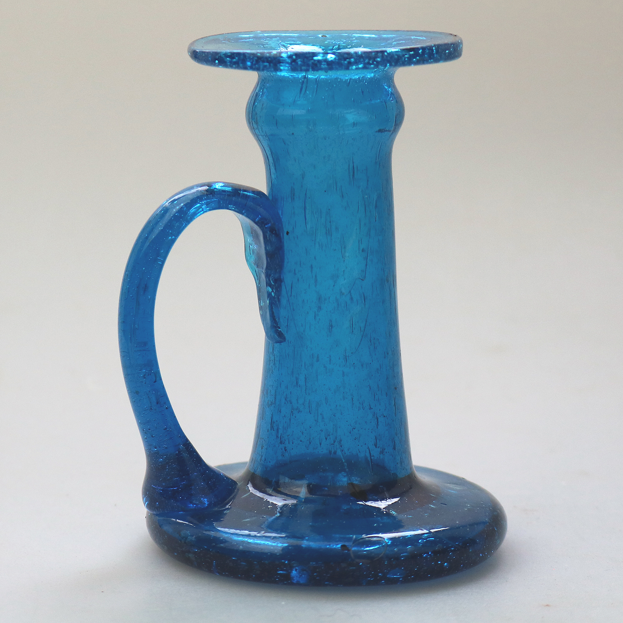An unusual antique arts & crafts art glass Chamberstick C.1900