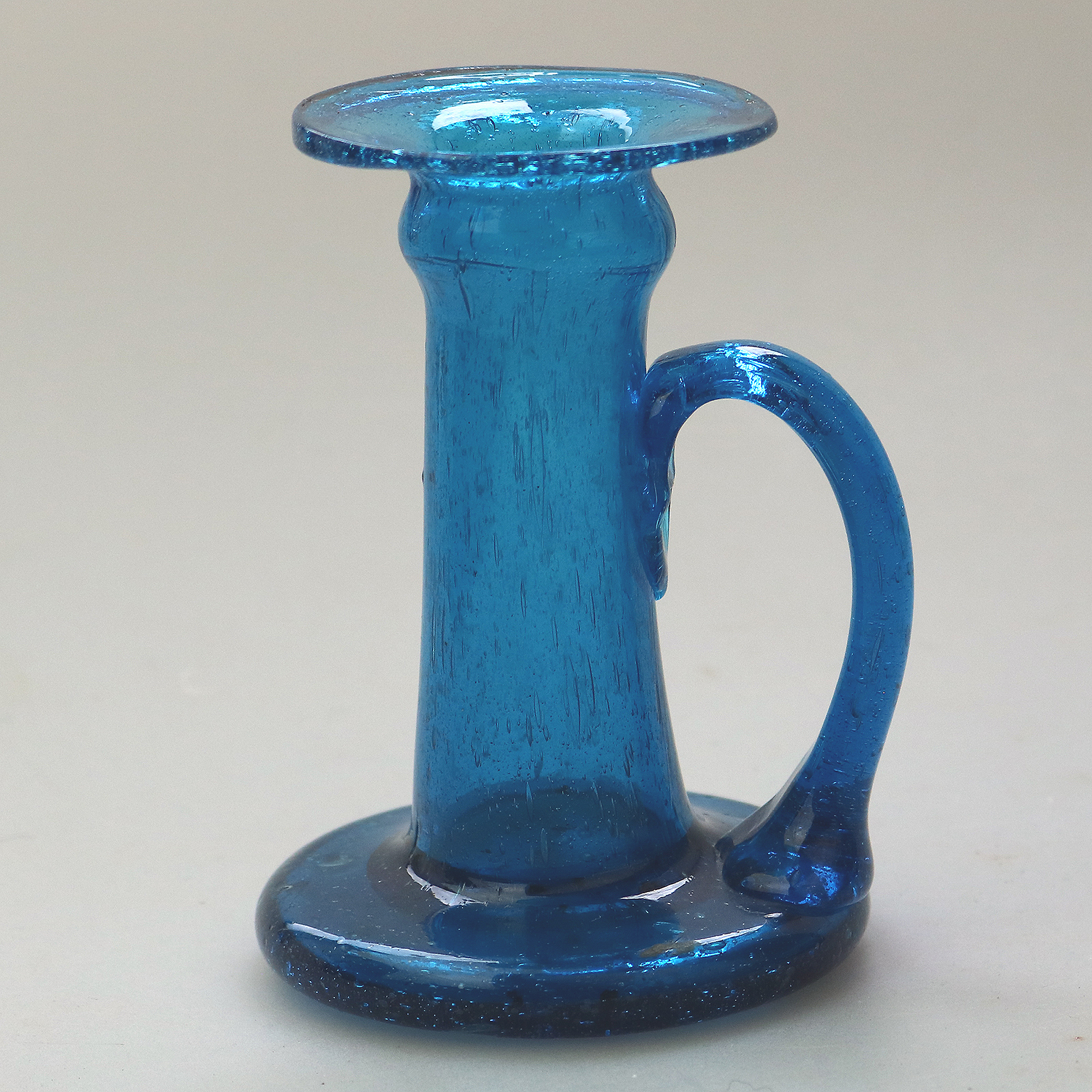 An unusual antique arts & crafts art glass Chamberstick C.1900