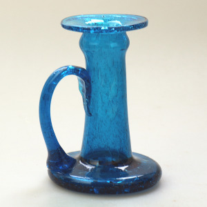 An unusual antique arts & crafts art glass Chamberstick C.1900