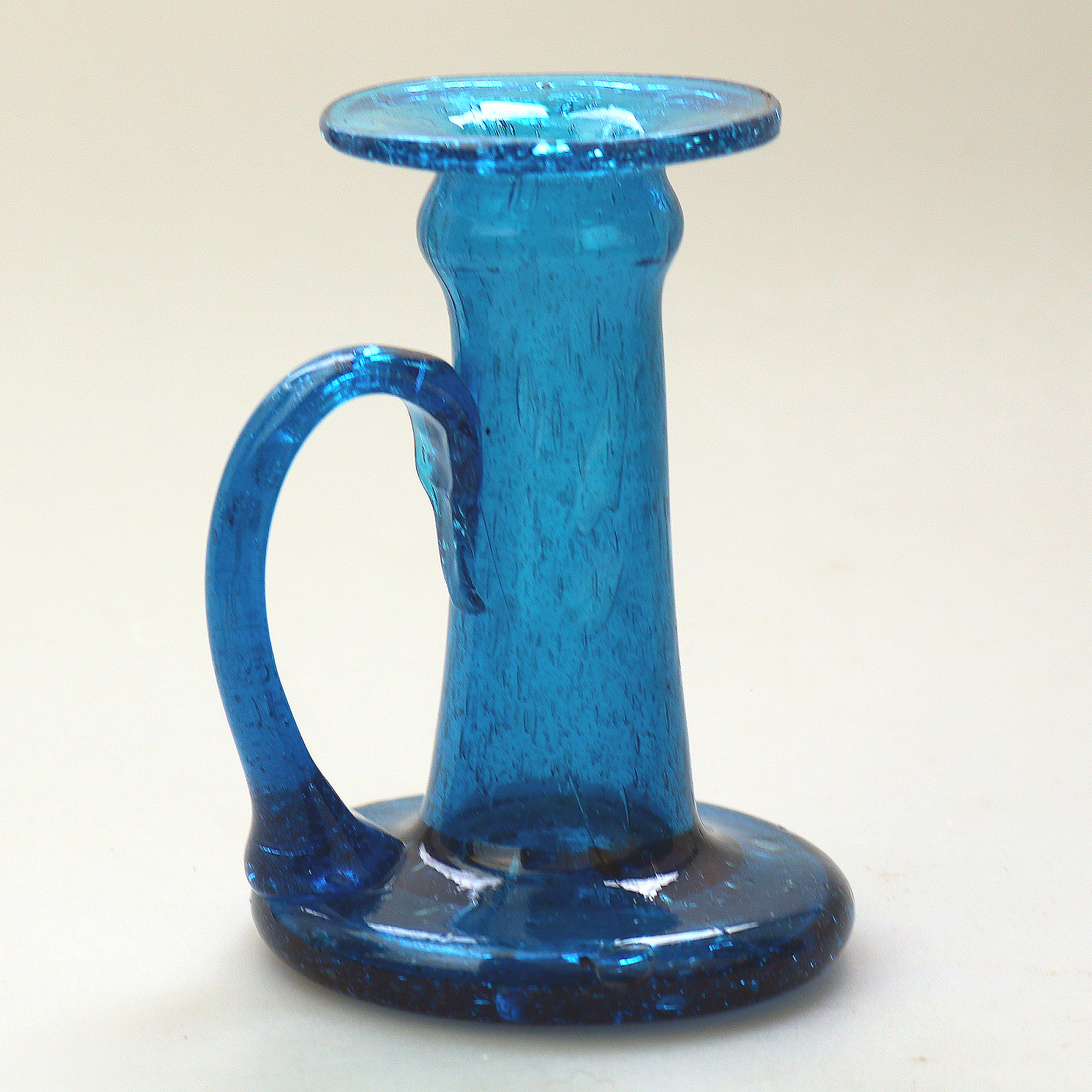 An unusual antique arts & crafts art glass Chamberstick C.1900