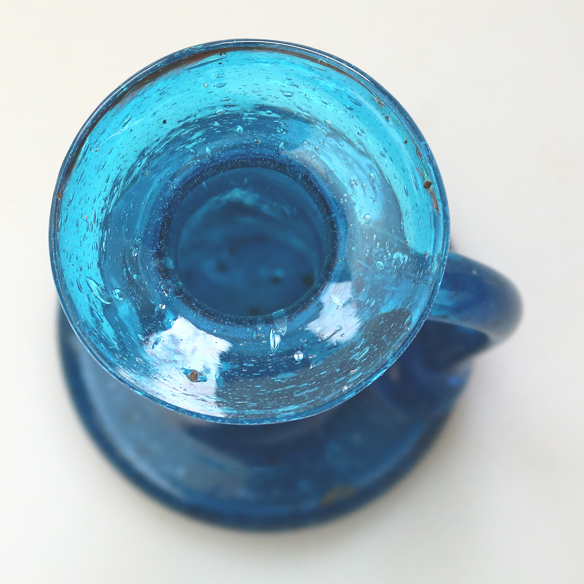 An unusual antique arts & crafts art glass Chamberstick C.1900