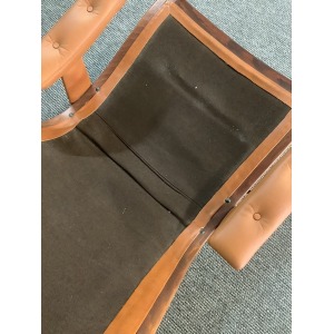 Gote Mobler Leather Reclining Swivel Chair.