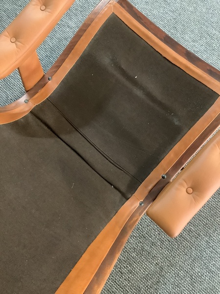Gote Mobler Leather Reclining Swivel Chair.
