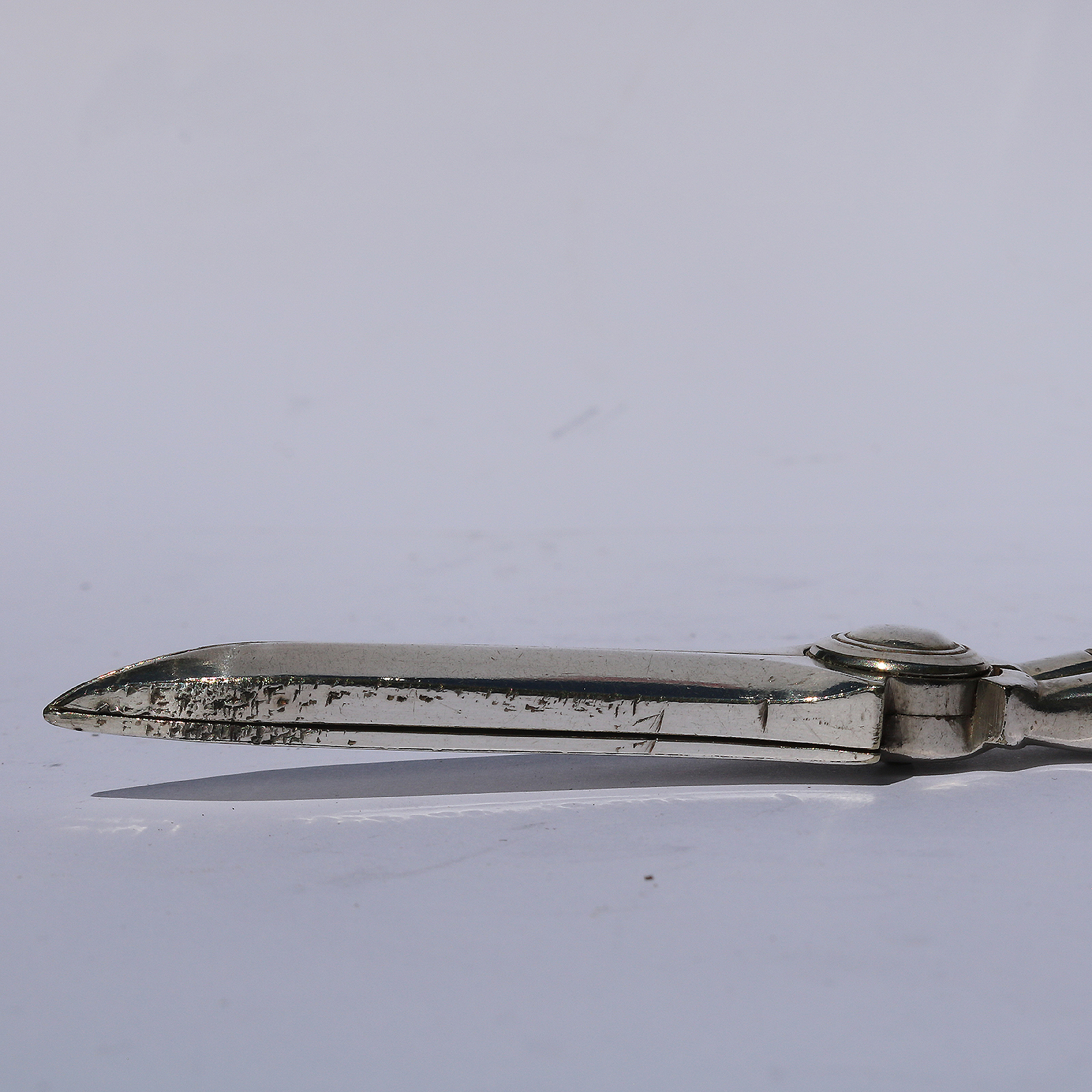Pair of antique silver plate novelty bamboo handled Grape Scissor Shears C.19thC