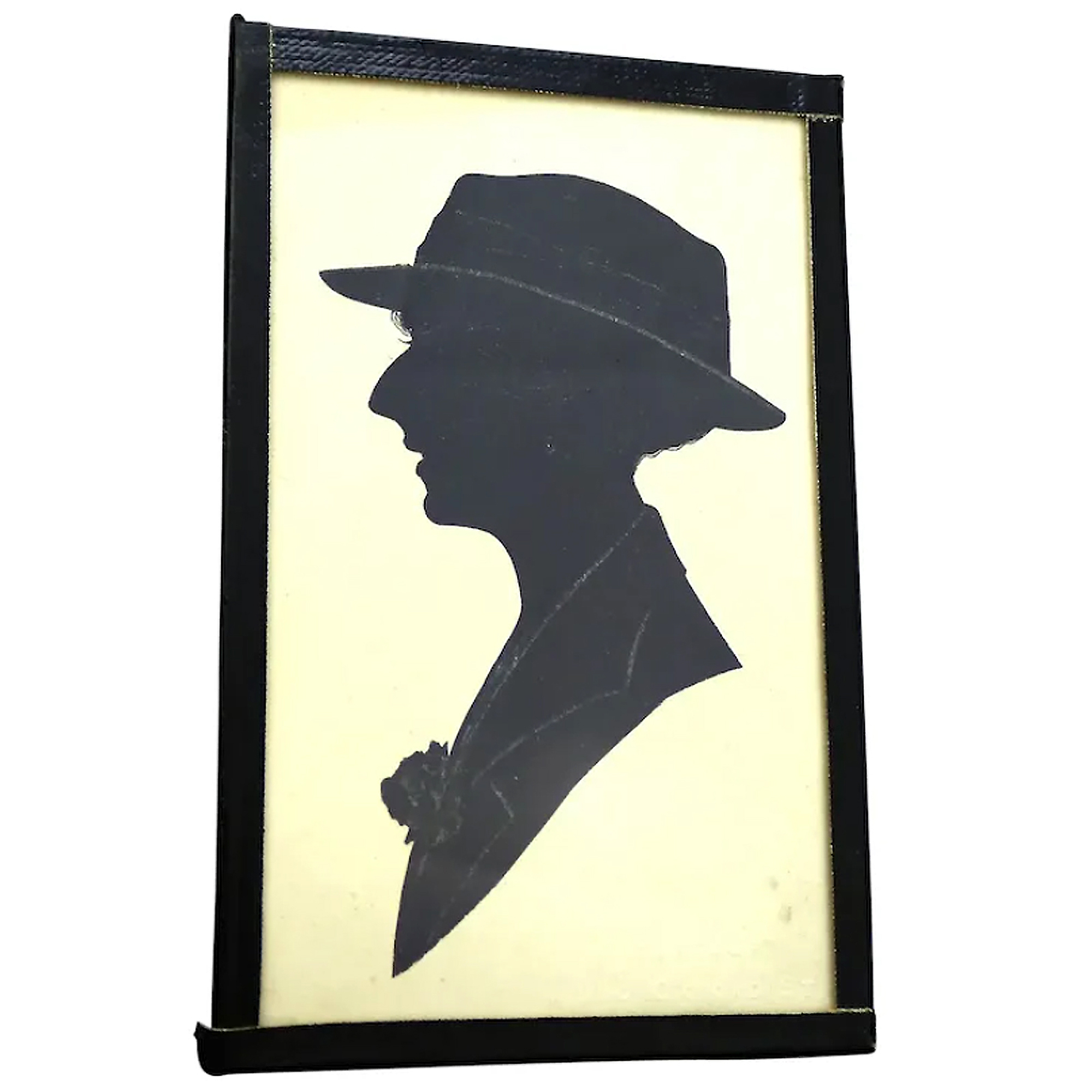 An antique Silhouette miniature picture of a lady - signed Handrup C.early 20thC