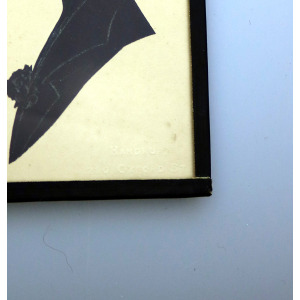 An antique Silhouette miniature picture of a lady - signed Handrup C.early 20thC