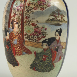 An antique Japanese Satsuma hand-painted ceramic Vase C.1900