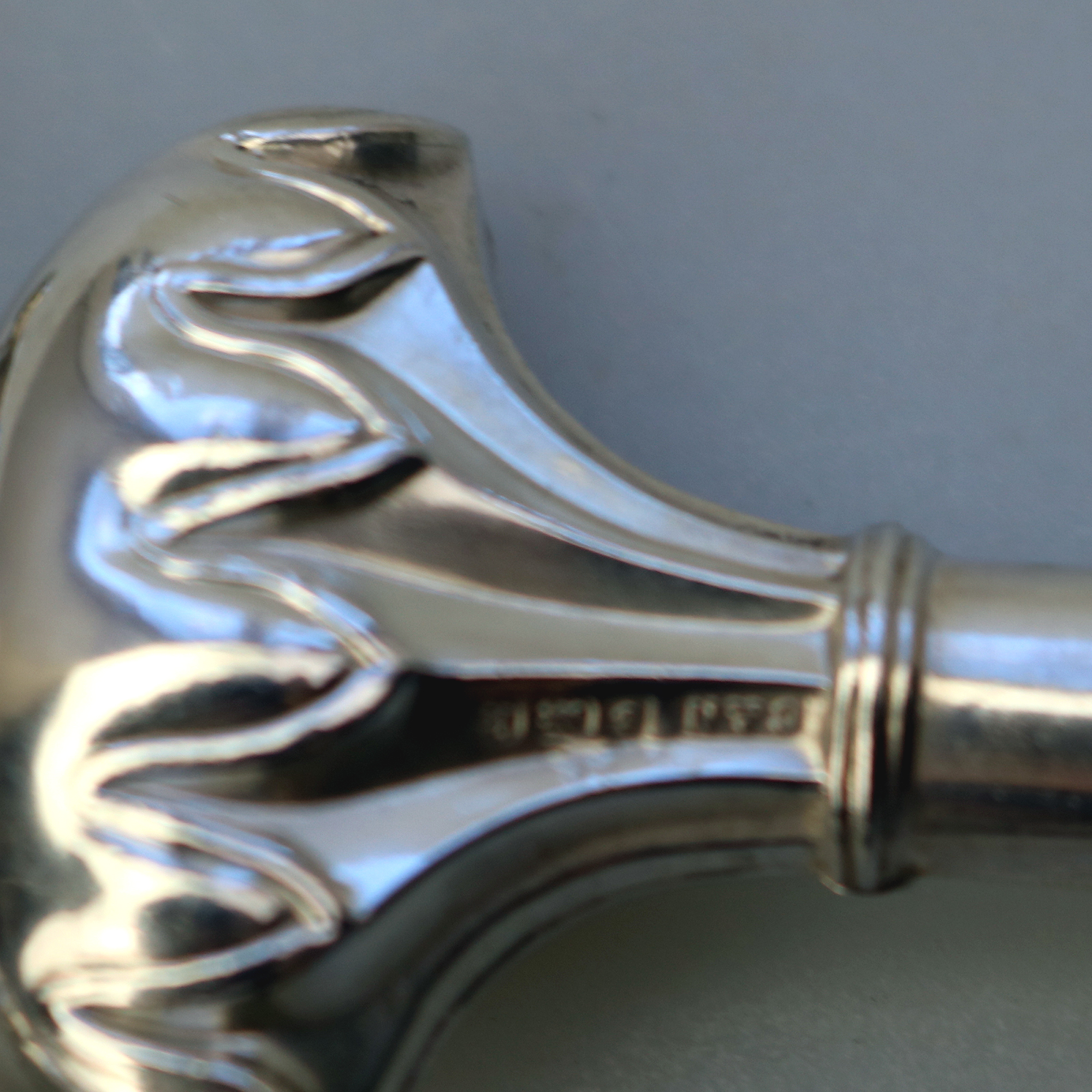 A pair antique English solid silver novelty Jester Button Hook & Shoe Horn C.1909