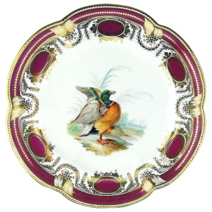 An antique Colebrookdale Coalport porcelain John Rose Cabinet Plate C.19thC