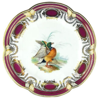 An antique Colebrookdale Coalport porcelain John Rose Cabinet Plate C.19thC