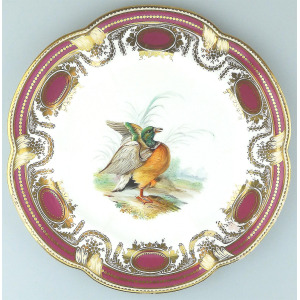 An antique Colebrookdale Coalport porcelain John Rose Cabinet Plate C.19thC