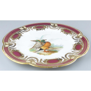An antique Colebrookdale Coalport porcelain John Rose Cabinet Plate C.19thC