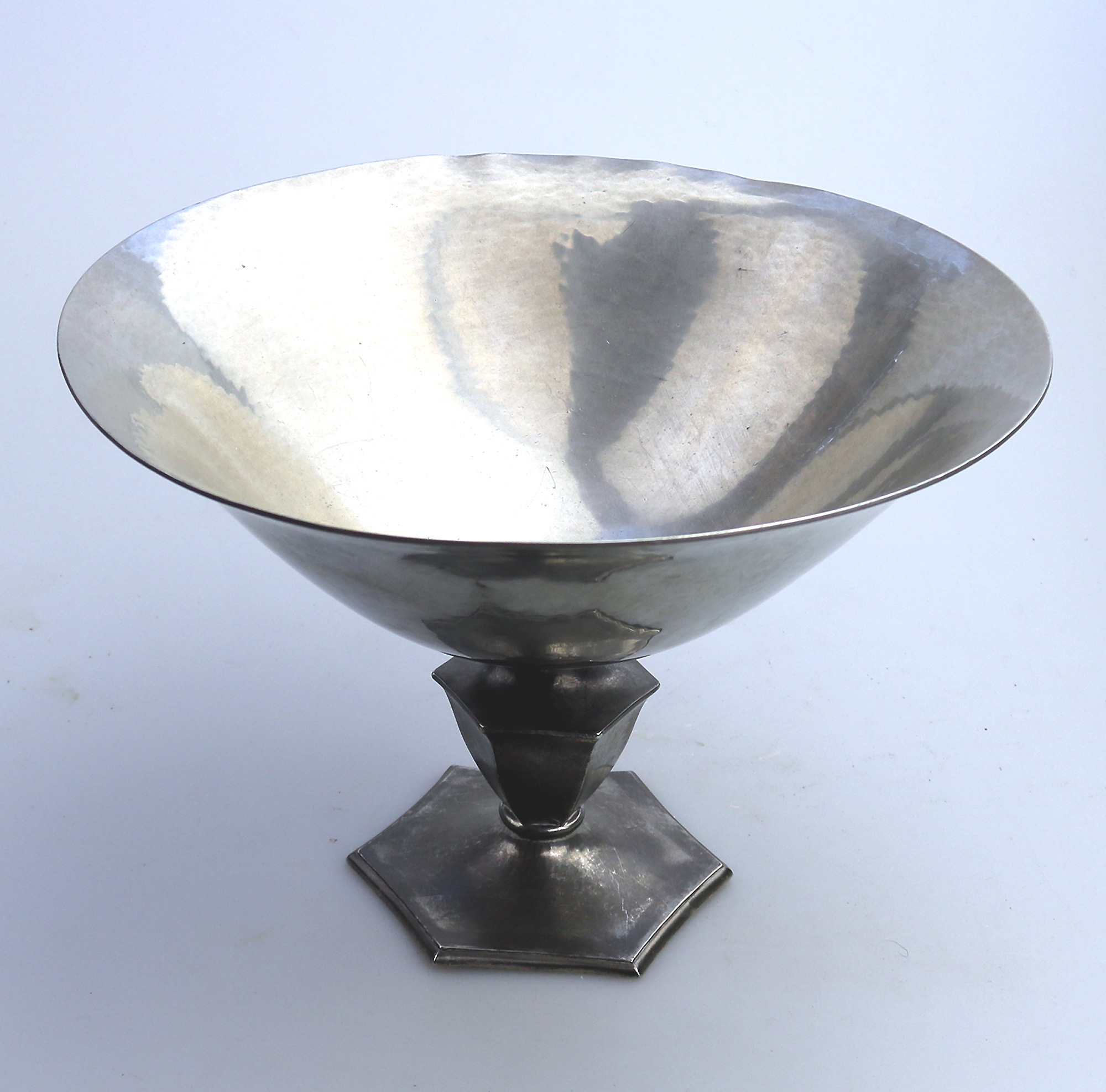 A large Modernist Art Deco Scandinavian pewter Just Andersen hammered Bowl C.1920