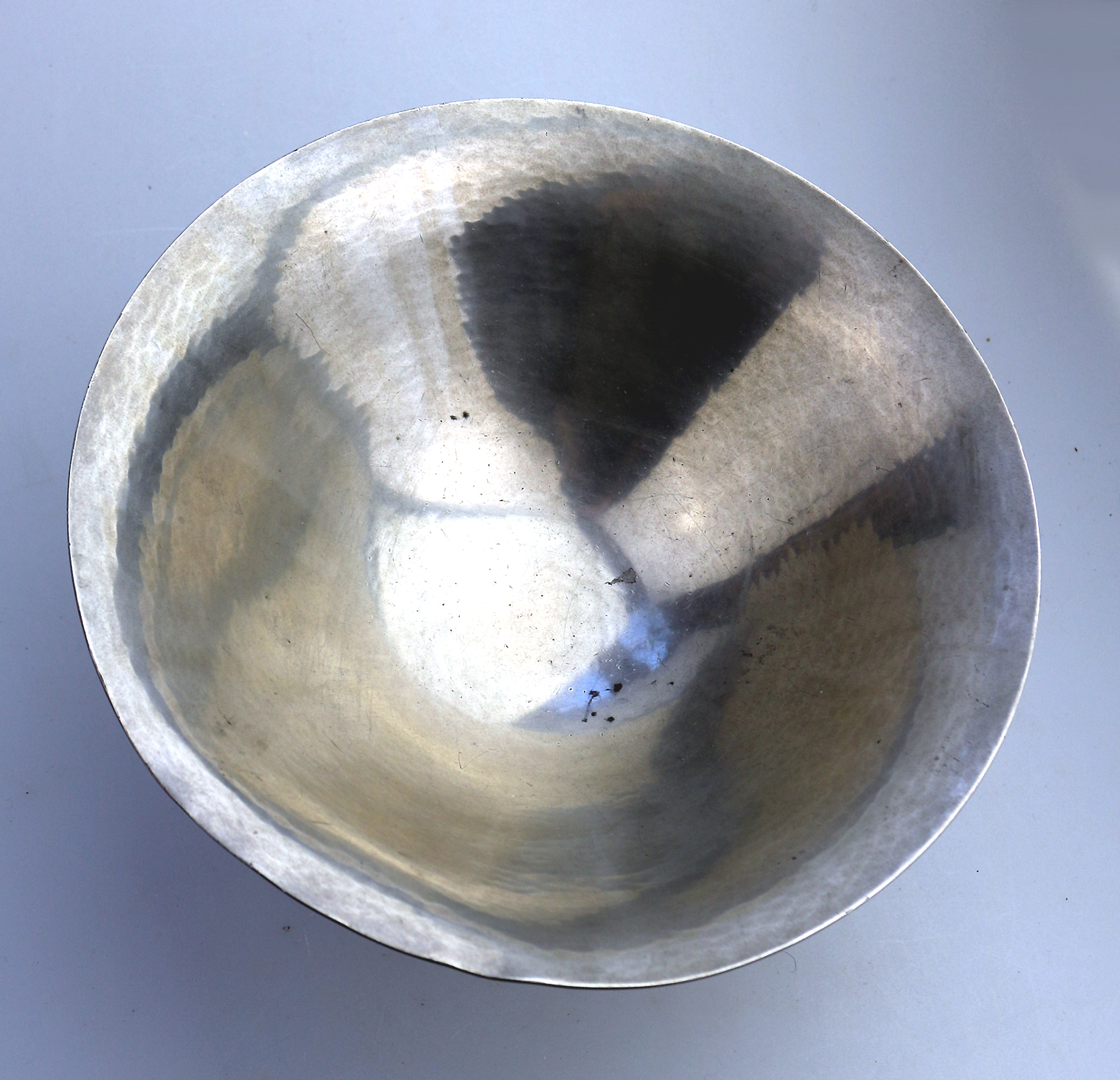 A large Modernist Art Deco Scandinavian pewter Just Andersen hammered Bowl C.1920