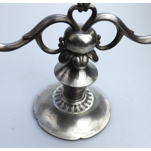 A superior pair of Art Deco Scandinavian pewter Just Andersen Candelabras C.1930