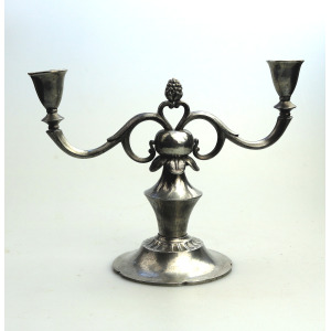 A superior pair of Art Deco Scandinavian pewter Just Andersen Candelabras C.1930