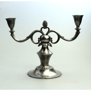 A superior pair of Art Deco Scandinavian pewter Just Andersen Candelabras C.1930