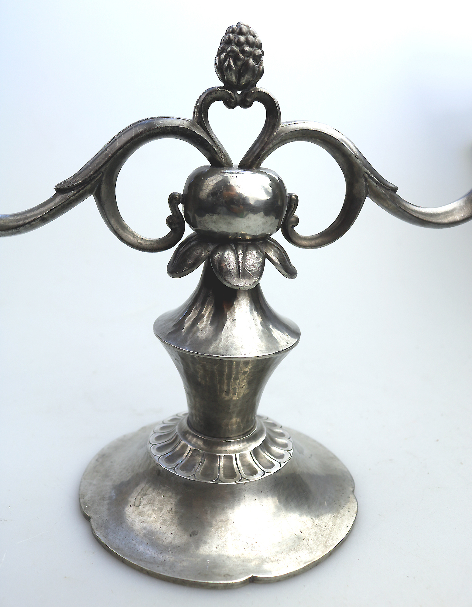 A superior pair of Art Deco Scandinavian pewter Just Andersen Candelabras C.1930