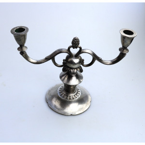 A superior pair of Art Deco Scandinavian pewter Just Andersen Candelabras C.1930