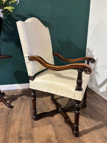 Leather Upholstered Side Armchair