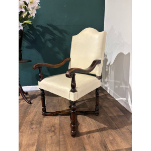 Leather Upholstered Side Armchair