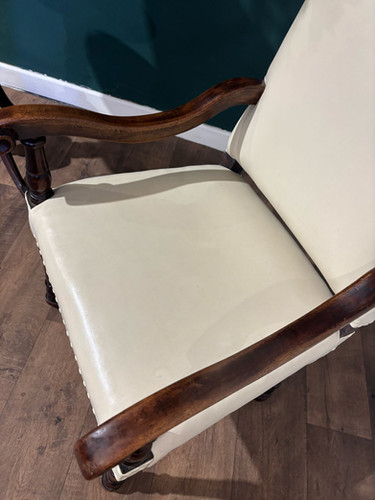 Leather Upholstered Side Armchair