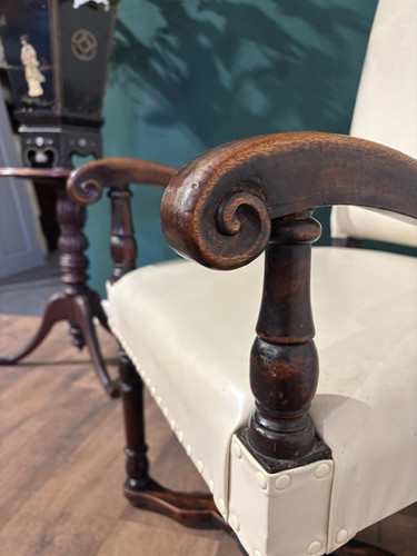 Leather Upholstered Side Armchair