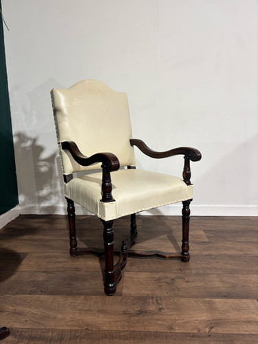 Leather Upholstered Side Armchair