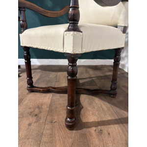 Leather Upholstered Side Armchair