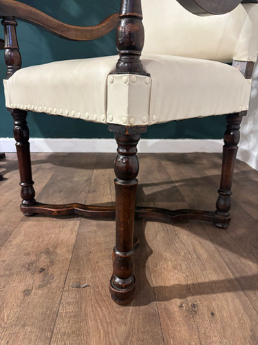 Leather Upholstered Side Armchair