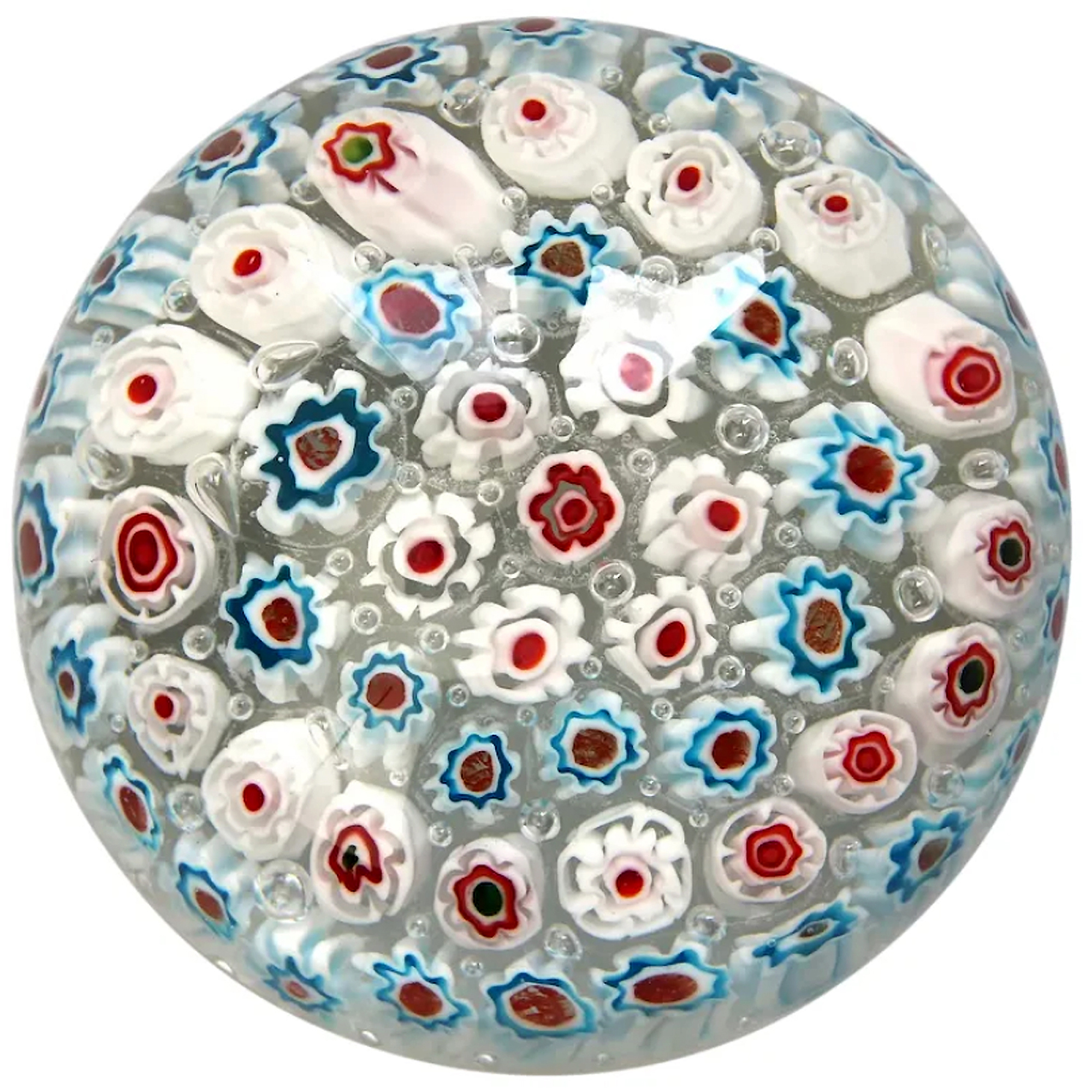 A vintage Magnum Art Glass millefiori coloured canes Desk Paperweight C.20th