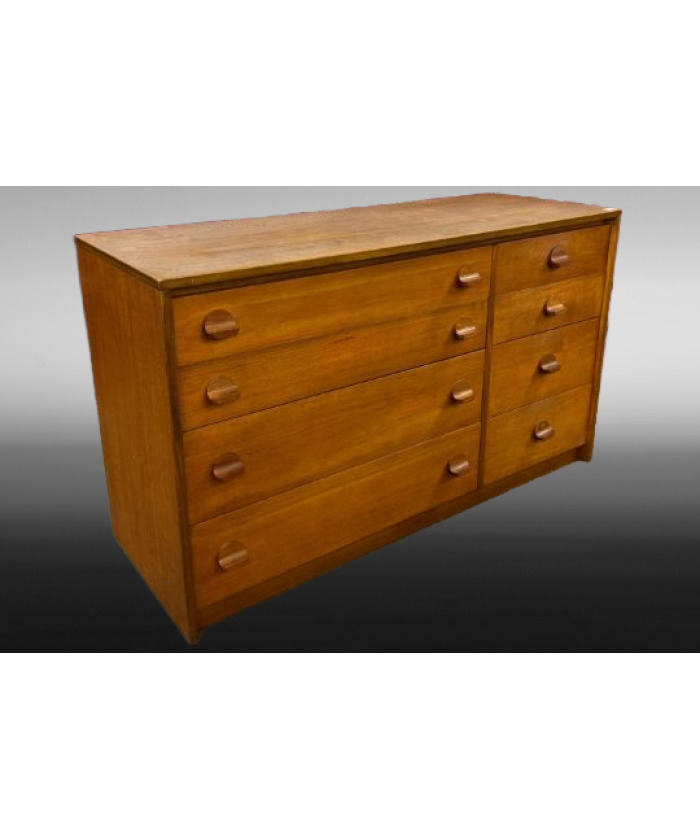 Mid Century Vintage STAG Teak Chest of 8 Drawers