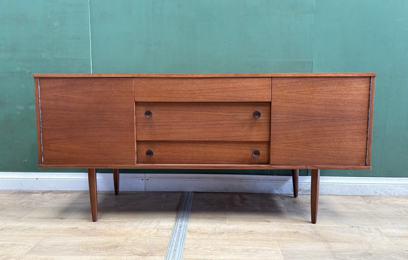 Mid Century Teak Compact Sideboard By Avalon Furniture-Courier