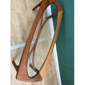 Mid Century Teak Glass Top Coffee Table By Nathan Furniture-Courier