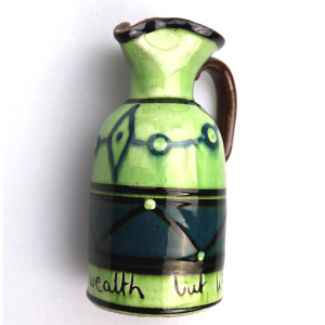 An unusual arts & crafts Art Pottery Torquay Devon Motto Creamer Jug C.1900
