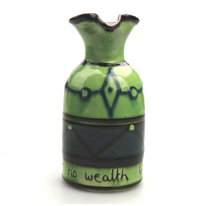 An unusual arts & crafts Art Pottery Torquay Devon Motto Creamer Jug C.1900