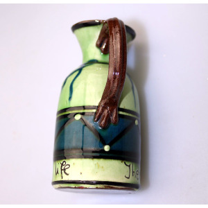 An unusual arts & crafts Art Pottery Torquay Devon Motto Creamer Jug C.1900