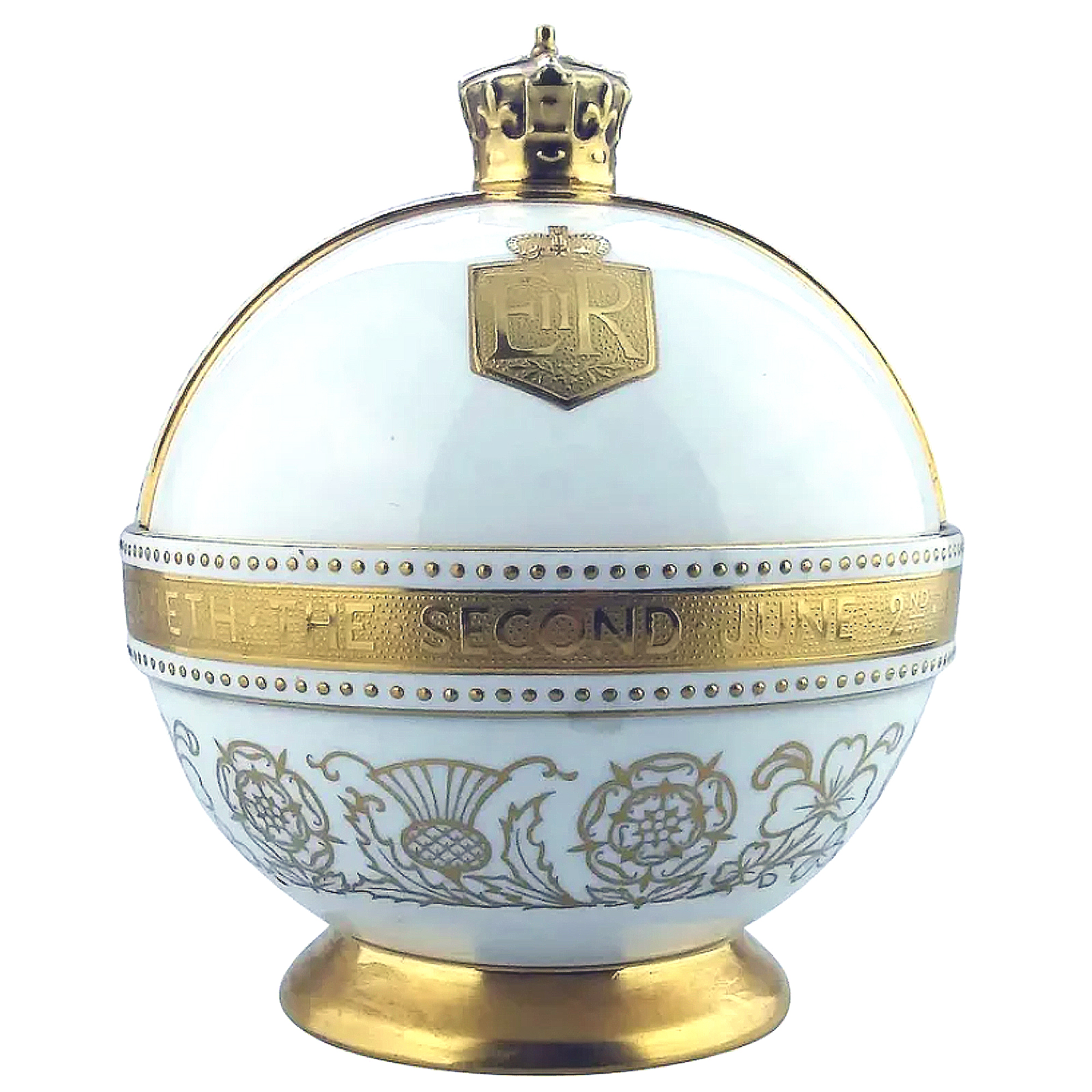 John Wadsworth Limited Edition Minton porcelain Orb Crowning of QEII Commemorative C.1952